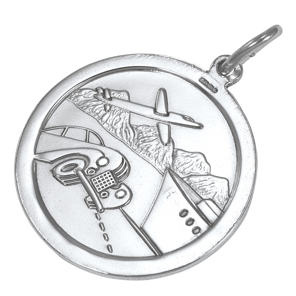 Pendentif Saint Christophe en argent sterling - Poli ou mat