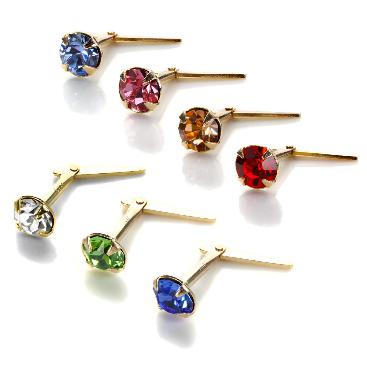 Piercing de nez Andralok en or jaune 9 carats et cristal de 3,5 mm
