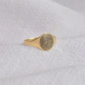Chevalière personnalisée en or 9 carats avec empreinte digitale