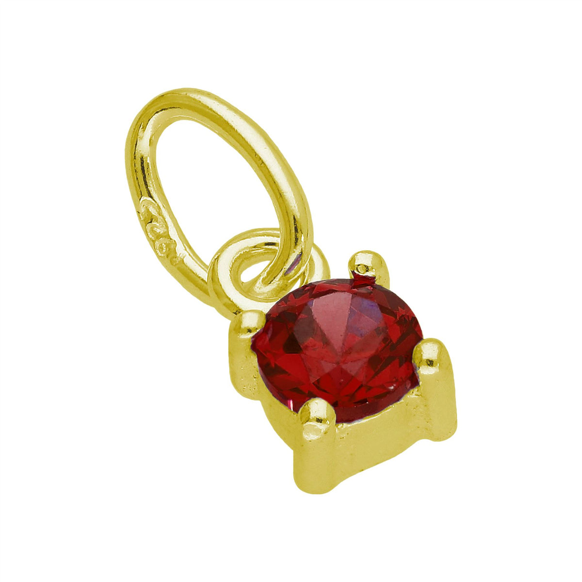 Breloque griffes pierre de naissance en argent sterling plaqué or et cristal d'oxyde de zirconium 4 mm
