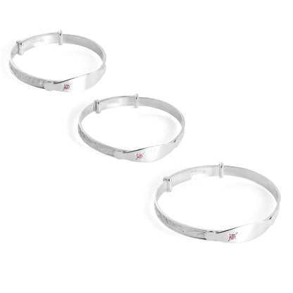 Bracelet extensible en argent sterling pour bébé, gravable, avec cristal CZ rose