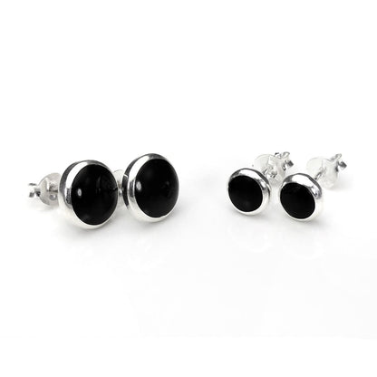 Boucles d'oreilles à tige en argent sterling et onyx