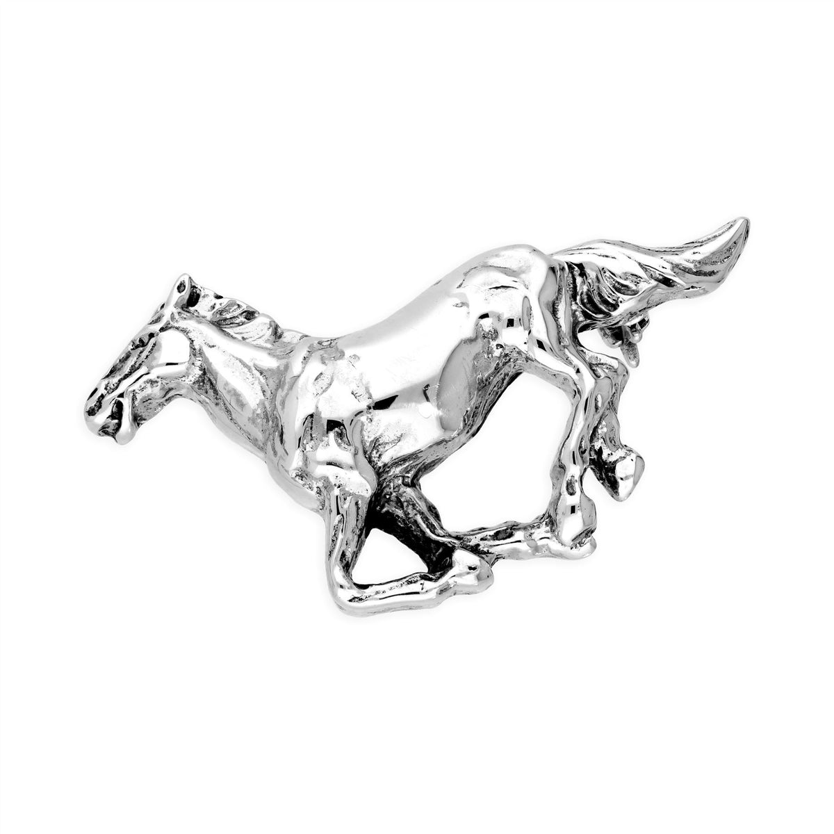 Broche cheval au galop en argent sterling