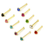 Piercing de nez à extrémité sphérique en or 9 carats et cristal CZ de 1,5 mm