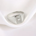 Chevalière personnalisée en argent sterling avec initiales en forme de carte à jouer