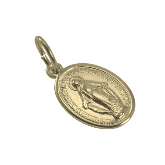 Pendentif Sainte Marie en or - Poli ou mat
