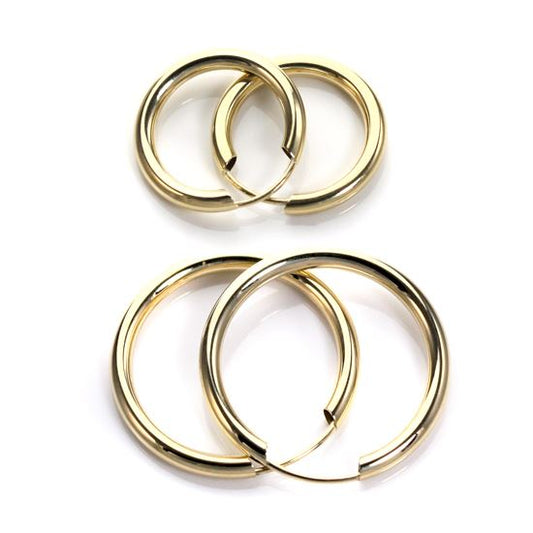 Boucles d'oreilles créoles en or jaune 9 carats