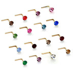 Clou de nez rond en or jaune 9 carats avec cristal de 2,8 mm