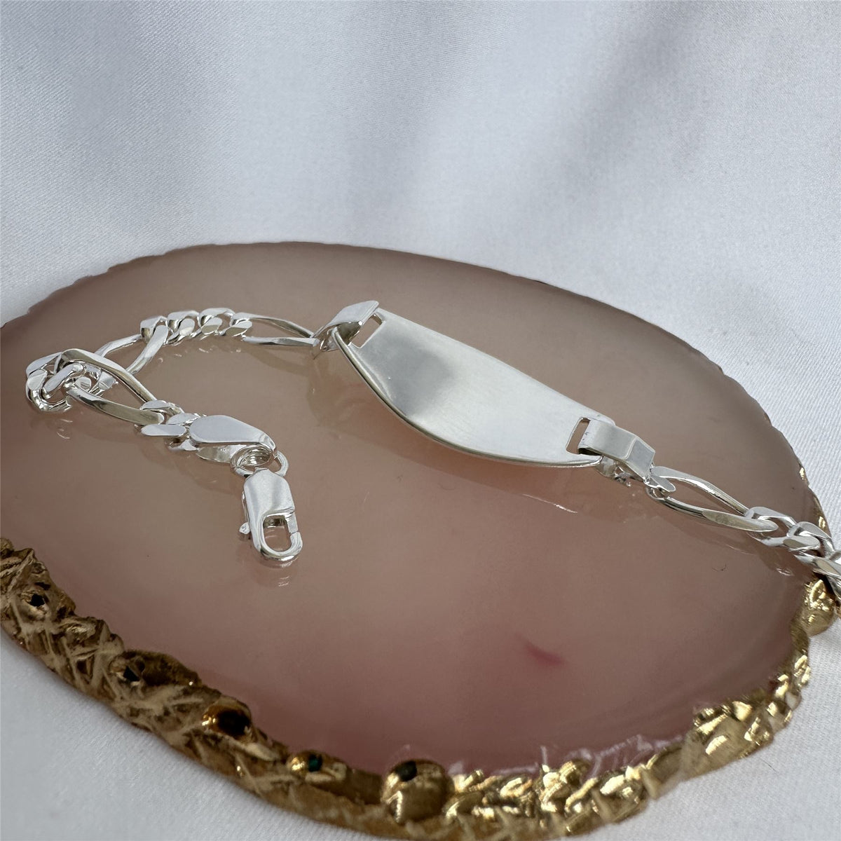 Bracelet d'alerte médicale gravable en argent sterling de 6 mm, 19 cm