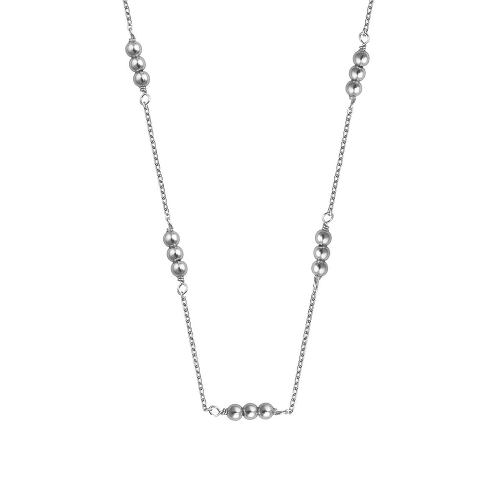 Collier ajustable trois boules en argent sterling 40 cm