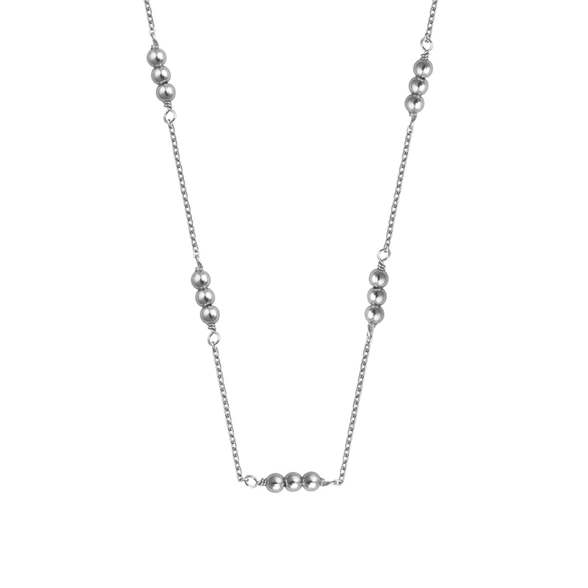 Collier ajustable trois boules en argent sterling 40 cm