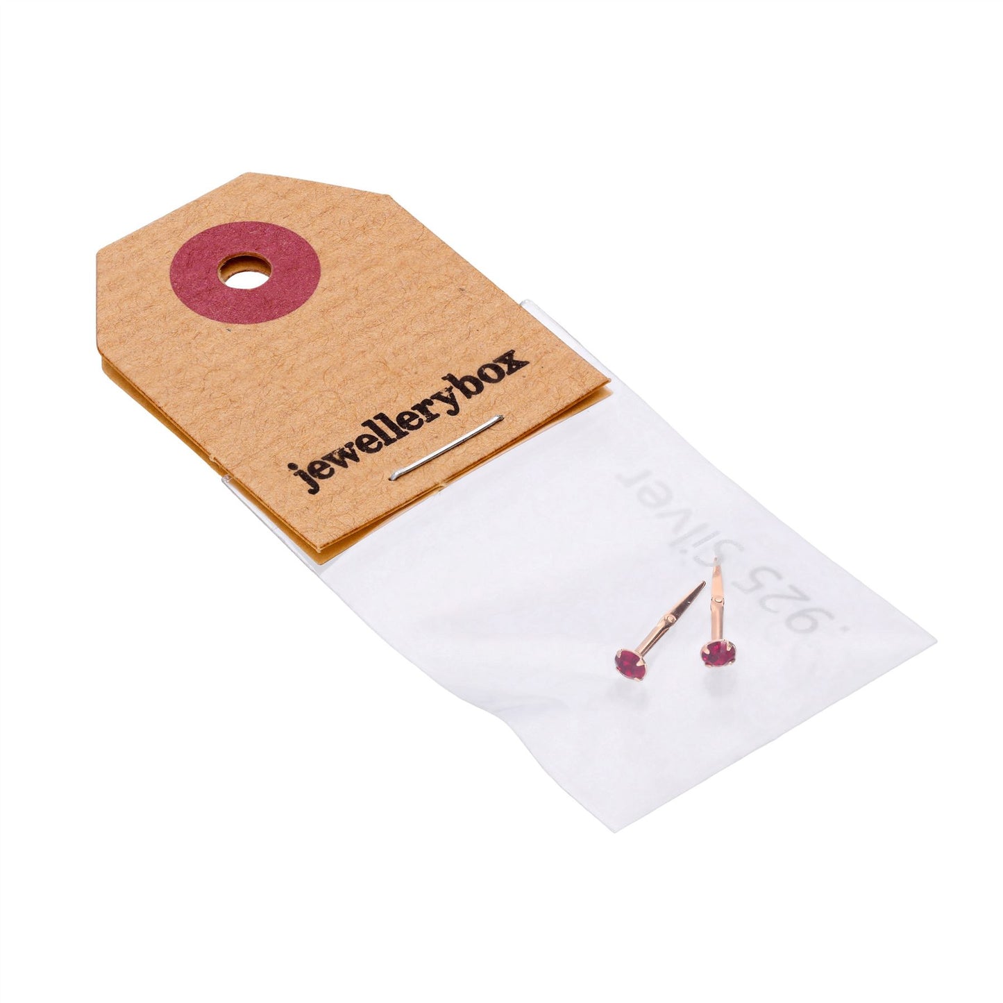 Boucles d'oreilles à tige Andralok en argent sterling plaqué or rose et cristal CZ de 3 mm