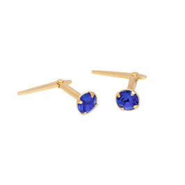 Boucles d'oreilles à tige Andralok en argent sterling plaqué or et cristal de 3 mm