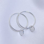 Boucles d'oreilles créoles à breloques rondes en argent sterling de 10 à 22 mm