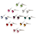 Boucles d'oreilles à tige Andralok en argent sterling avec cristal de 3 mm