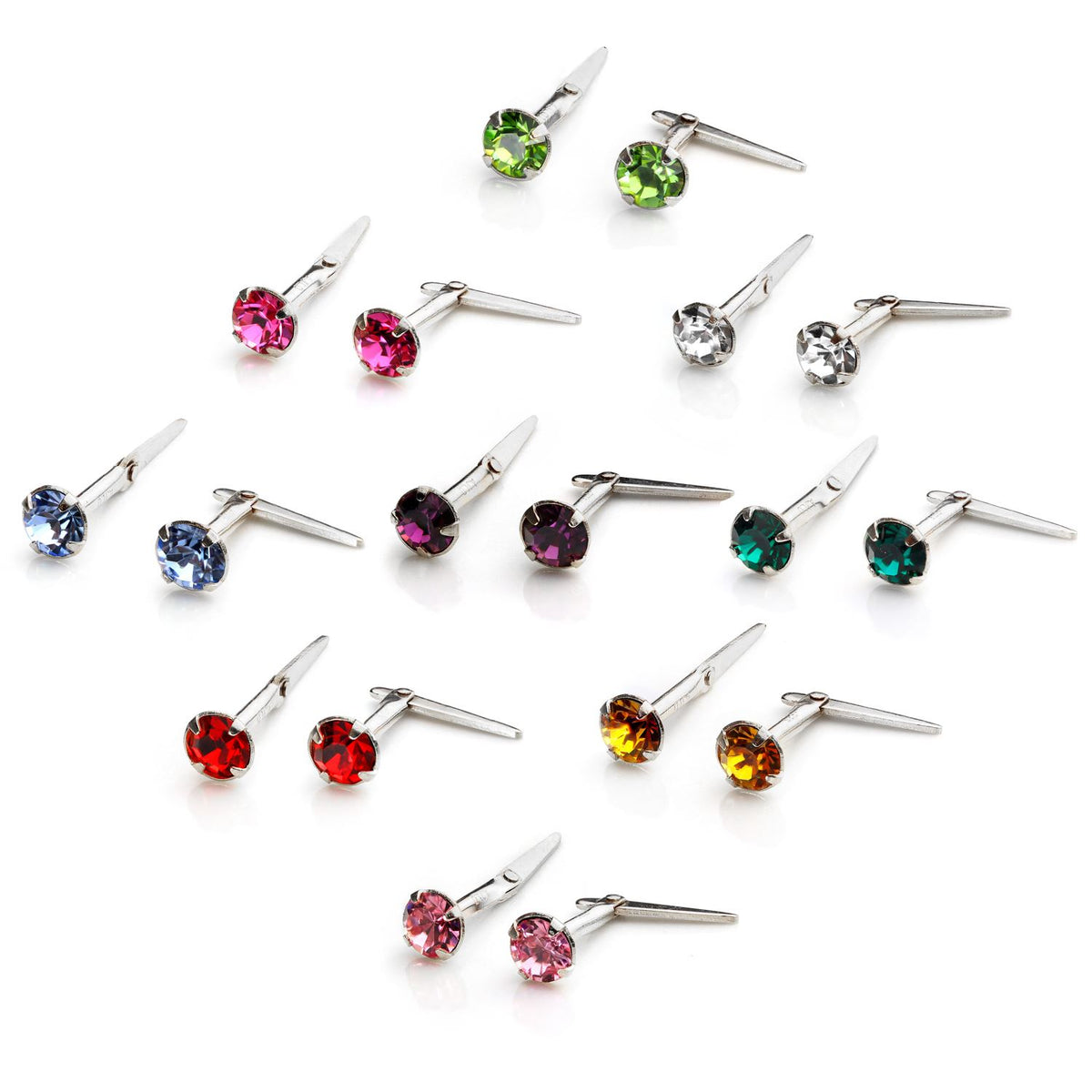 Boucles d'oreilles à tige Andralok en argent sterling avec cristal de 3 mm