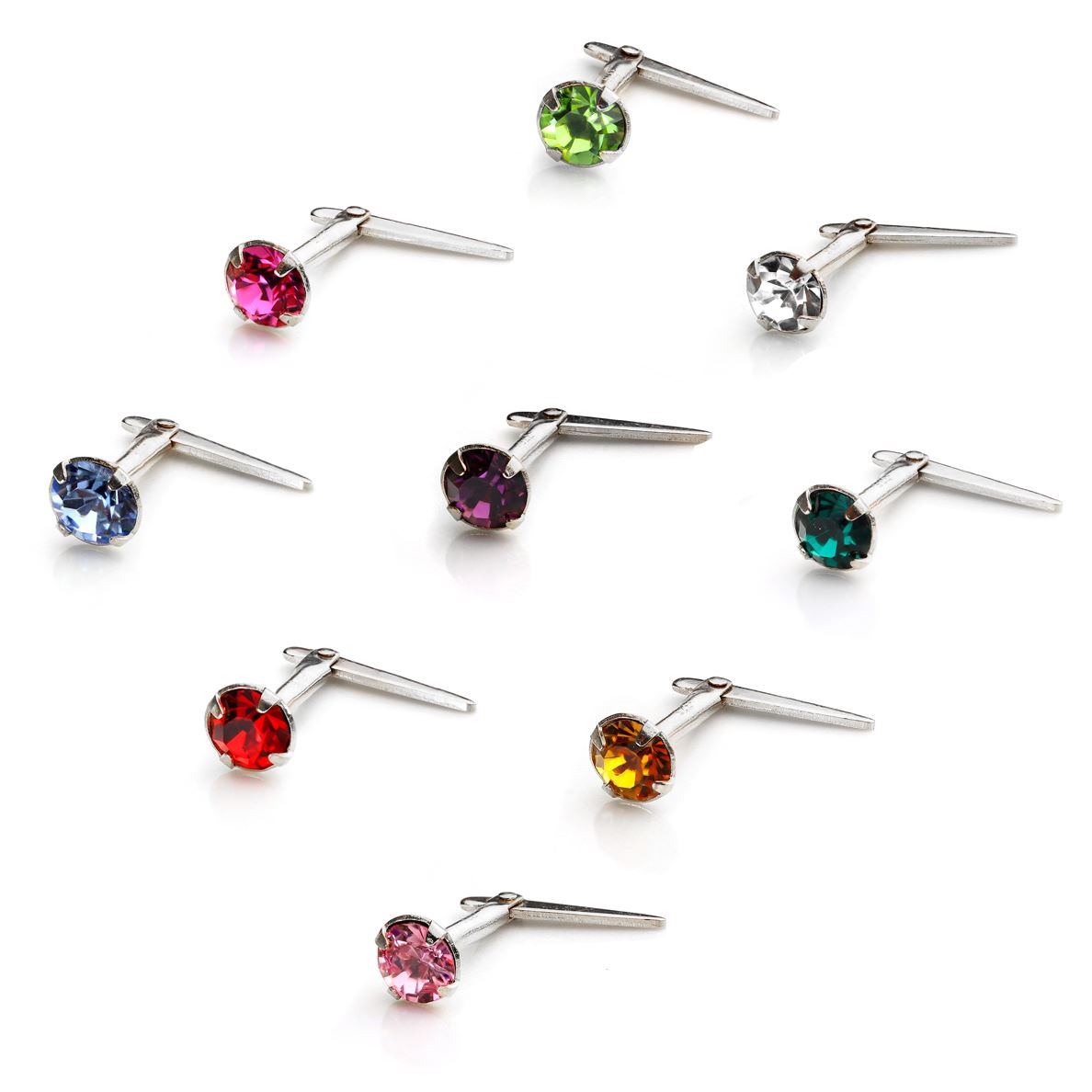 Piercing de nez Andralok en argent sterling avec cristal de 3 mm