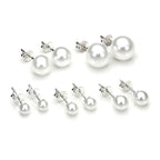 Boucles d'oreilles à tige rondes en argent sterling et perles