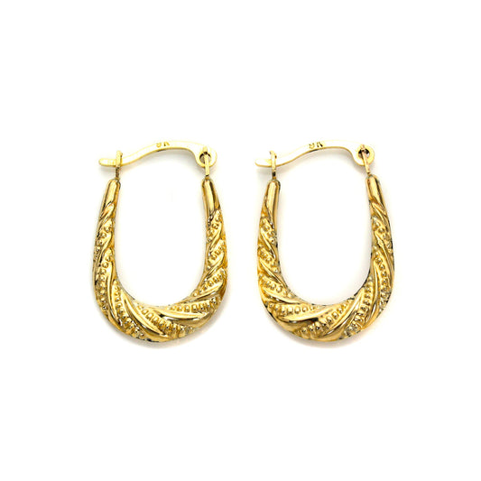 Créoles ovales torsadées en or 9 carats