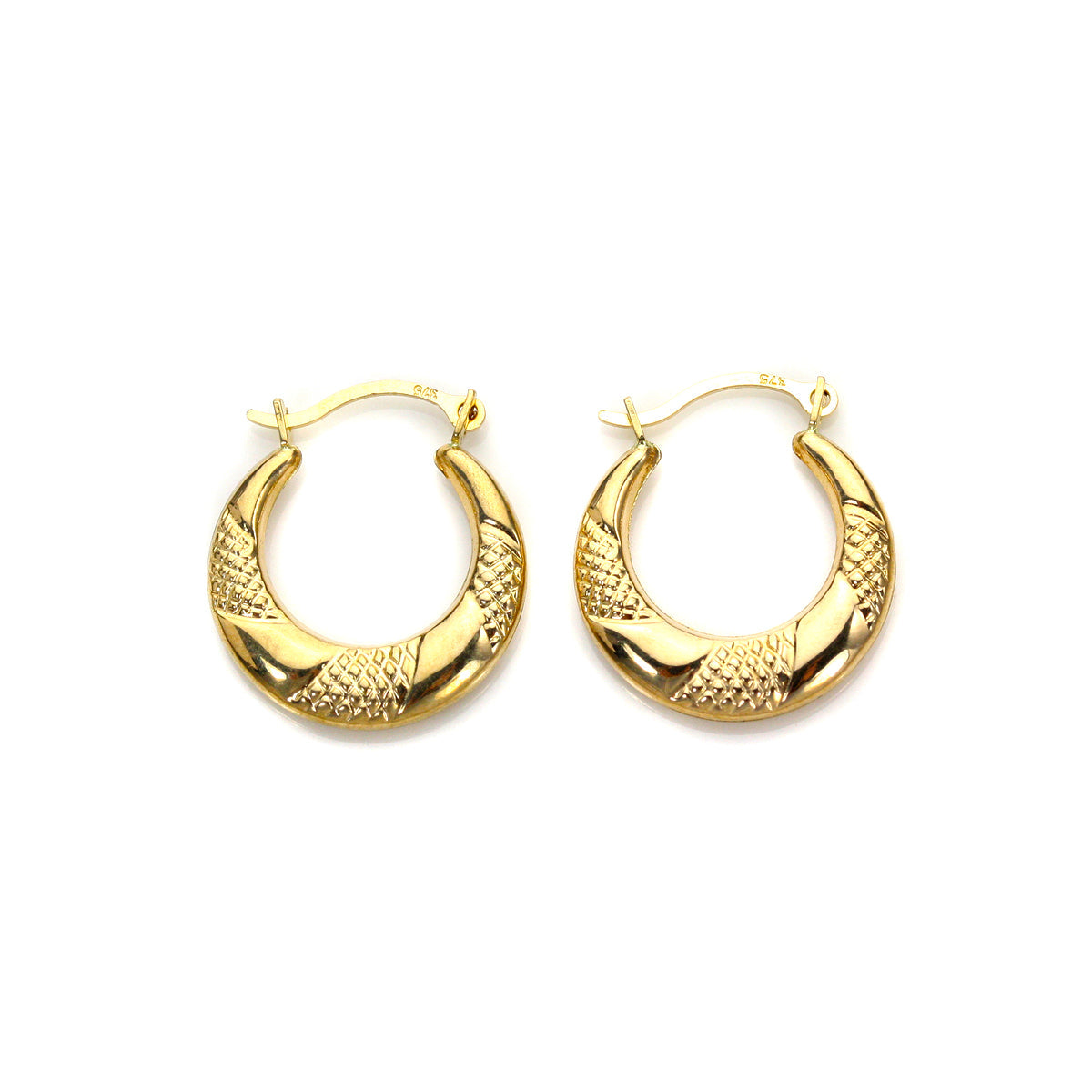 Créoles triple torsion en or 9 carats