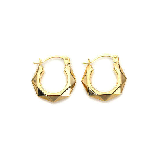 Créoles à facettes en or 9 carats