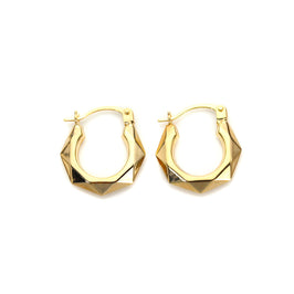 Créoles à facettes en or 9 carats