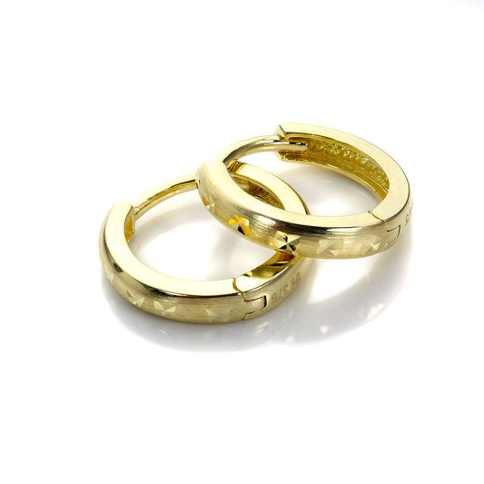 Créoles Huggy en or 9 carats taille diamant