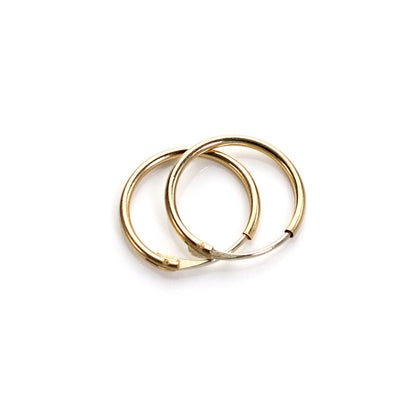 Boucles d'oreilles créoles unies en or jaune 9 carats de 10 mm