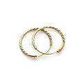 Boucles d'oreilles créoles en or jaune 9 carats taille diamant de 12 mm