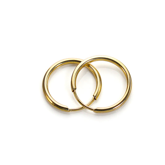 Boucles d'oreilles créoles unies en or jaune 9 carats de 13 mm