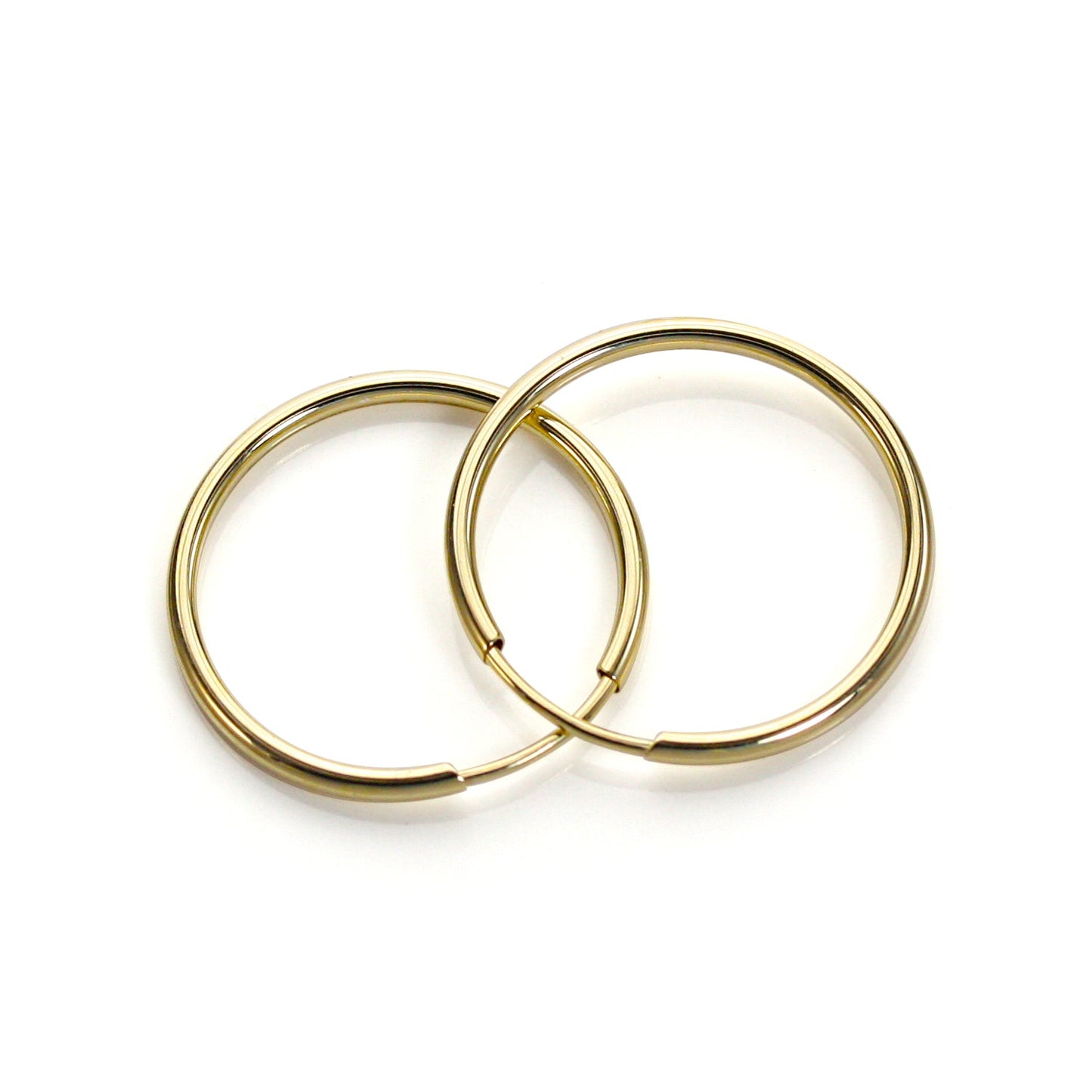 Boucles d'oreilles créoles unies en or jaune 9 carats de 16 mm