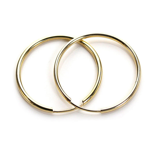Boucles d'oreilles créoles moyennes en or 9 carats de 20 mm
