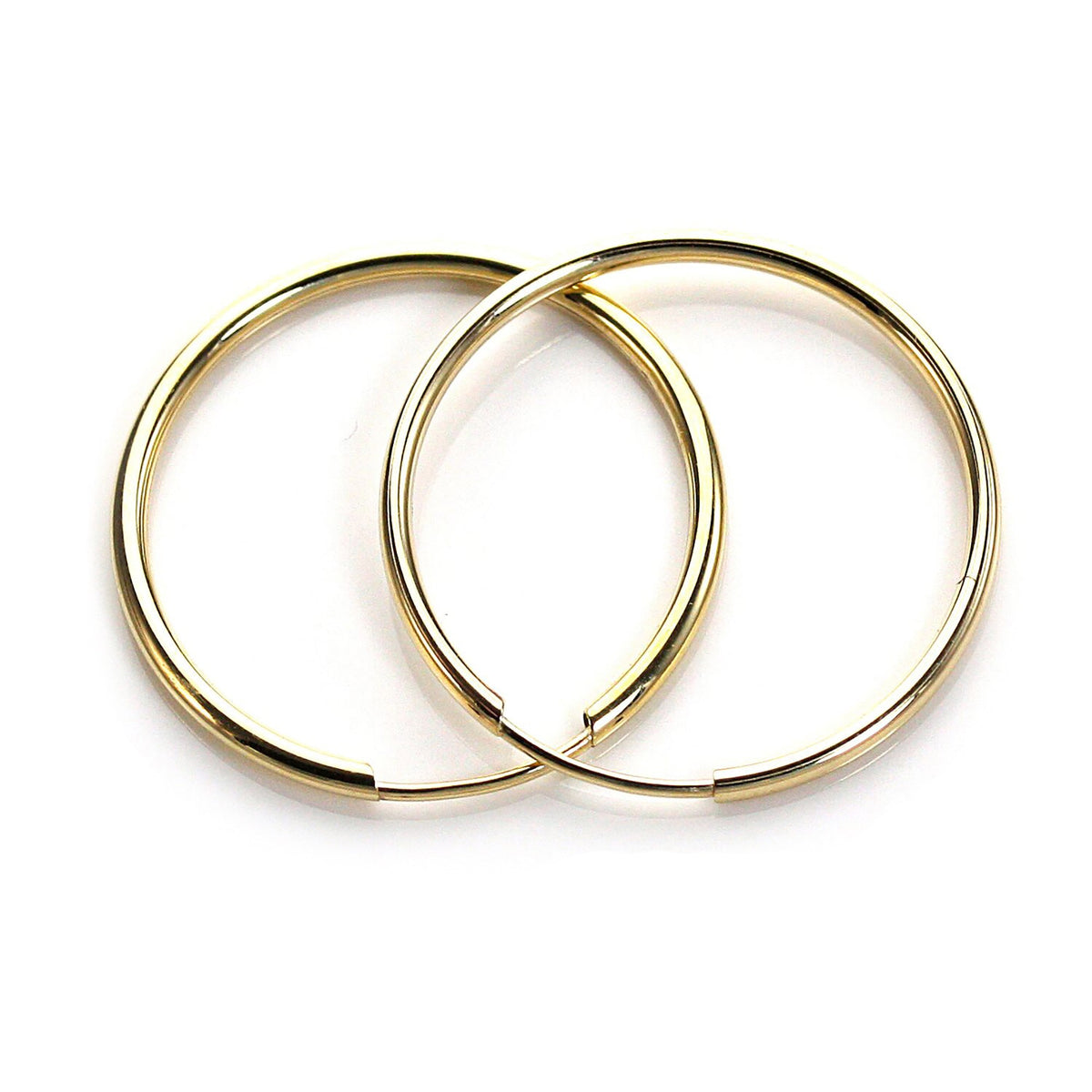 Boucles d'oreilles créoles moyennes en or 9 carats de 20 mm