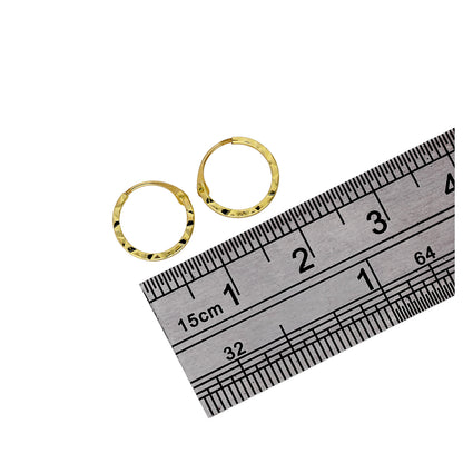 Boucles d'oreilles créoles 10 mm en or jaune 9 carats