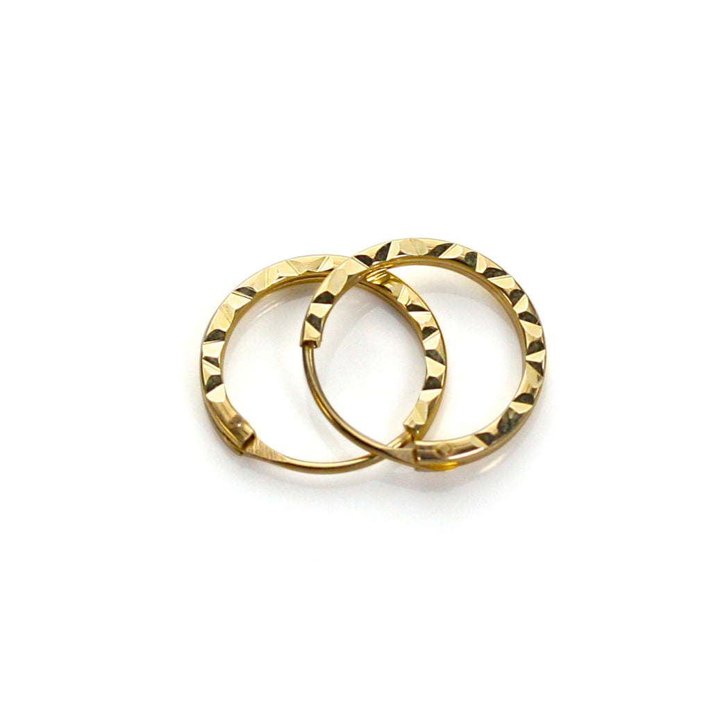 Boucles d'oreilles créoles 10 mm en or jaune 9 carats