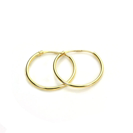 Boucles d'oreilles créoles dormeuses en or 9 carats de 12,5 mm