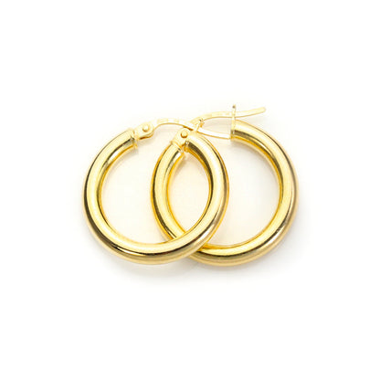 Boucles d'oreilles créoles unies en or jaune 9 carats