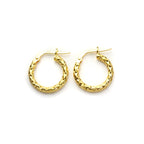 Boucles d'oreilles créoles torsadées en or jaune 9 carats
