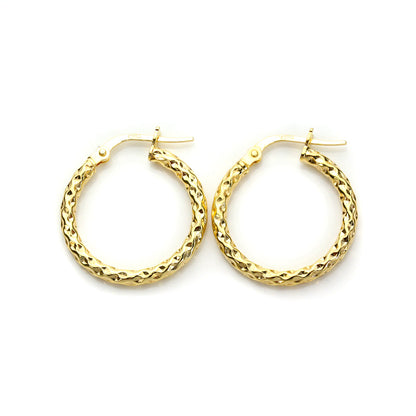 Boucles d'oreilles créoles torsadées en or jaune 9 carats