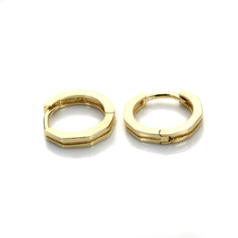 Créoles Huggy gravées en or 9 carats