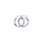 Boucles d'oreilles créoles torsadées en or blanc 9 carats de 2 mm