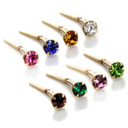 Piercing de nez Andralok en or jaune 9 carats et zircones cubiques de 3 mm