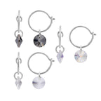 Boucles d'oreilles créoles en argent sterling avec breloques Swarovski Elements