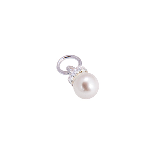 Breloque en argent sterling avec zircone cubique et perle