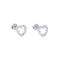 Boucles d'oreilles cœur ouvert en argent sterling et zircone cubique