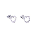 Boucles d'oreilles cœur ouvert en argent sterling et zircone cubique