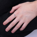 Bague en argent sterling avec perle coulissante en forme d'étoile