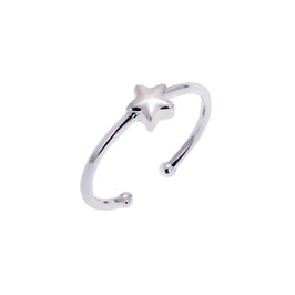 Bague en argent sterling avec perle coulissante en forme d'étoile