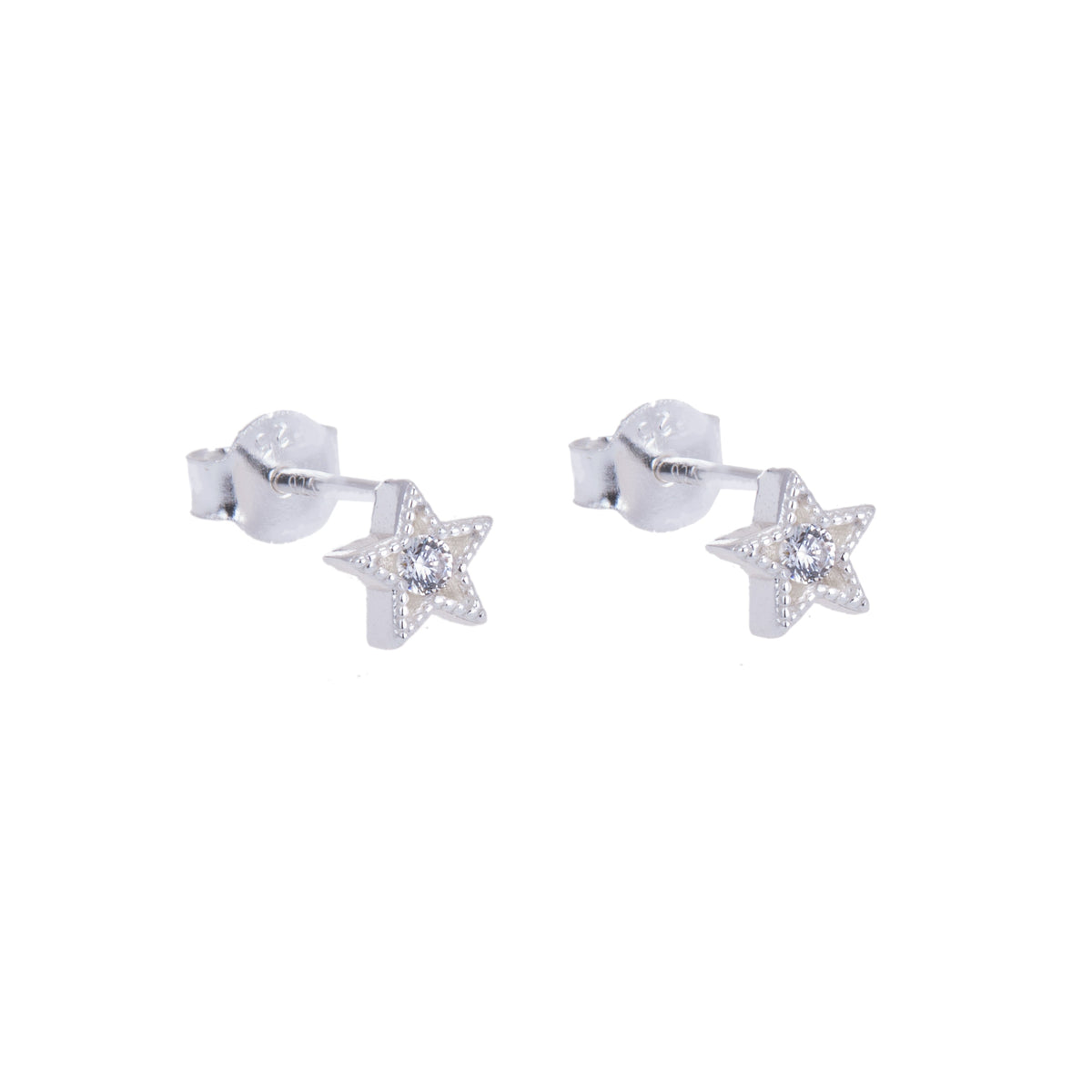 Boucles d'oreilles à tige en argent sterling et cristal CZ en forme d'étoile