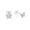 Boucles d'oreilles papillon en argent sterling incrustées de zircones cubiques